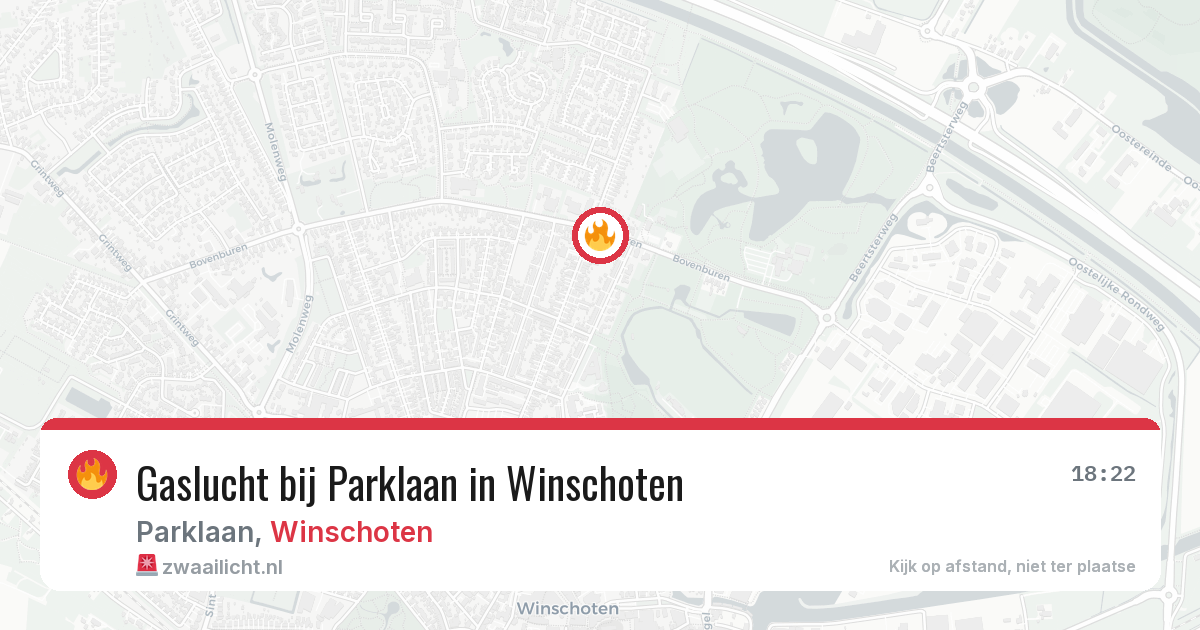 Gaslucht bij Parklaan in Winschoten — 28 jul 2026