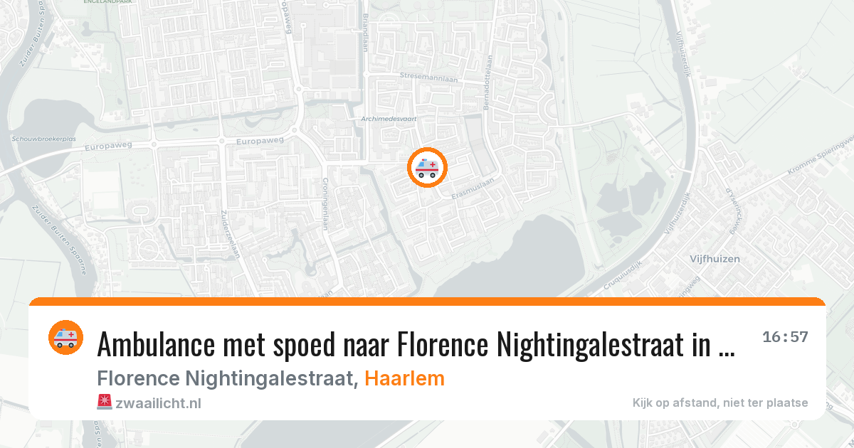 Ambulance met spoed naar Florence Nightingalestraat in Haarlem — 17 mrt 2026