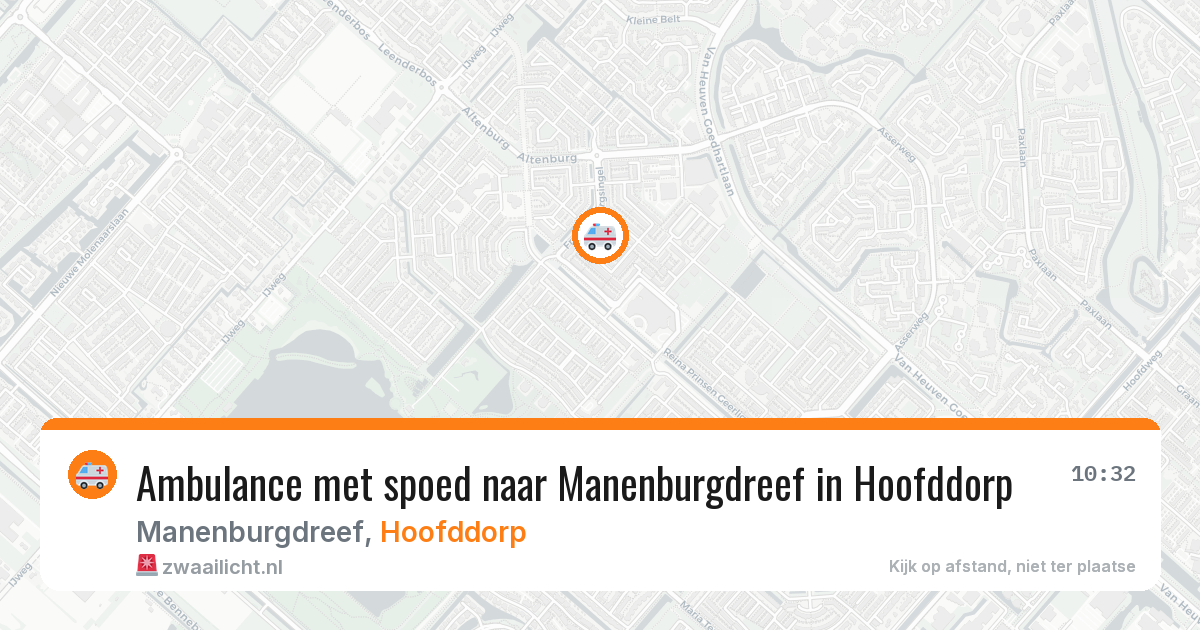 Ambulance met spoed naar Manenburgdreef in Hoofddorp — 25 feb 2026
