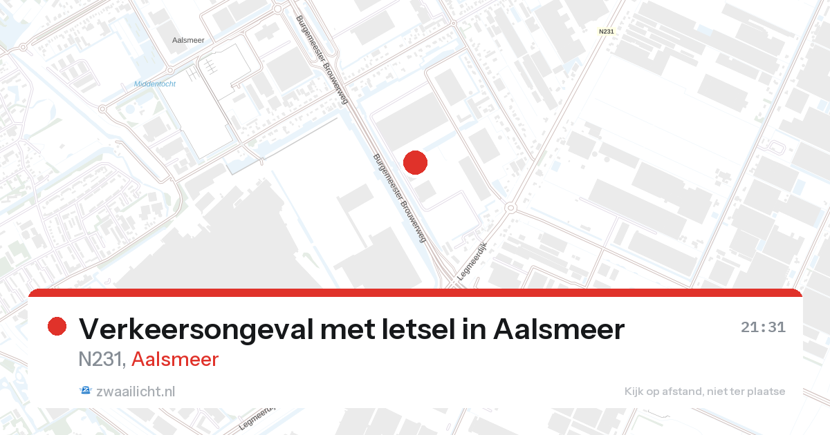 Verkeersongeval met letsel in Aalsmeer — 27 aug 2026