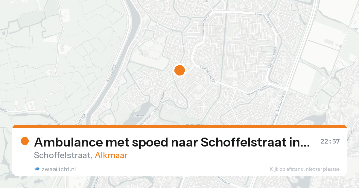 Ambulance met spoed naar Schoffelstraat in Alkmaar — 16 aug 2026