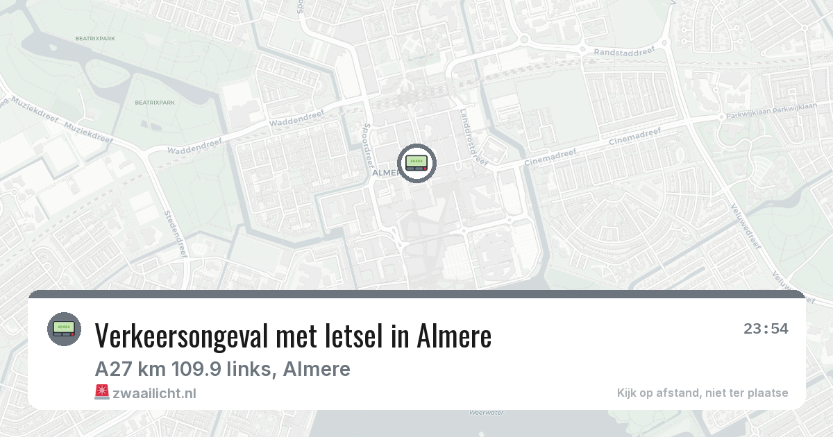 Verkeersongeval met letsel in Almere — 6 mrt 2026