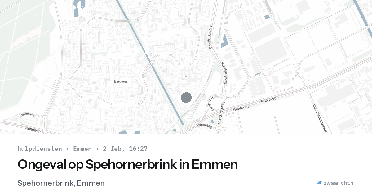 Ongeval op Spehornerbrink in Emmen — 2 feb 2026