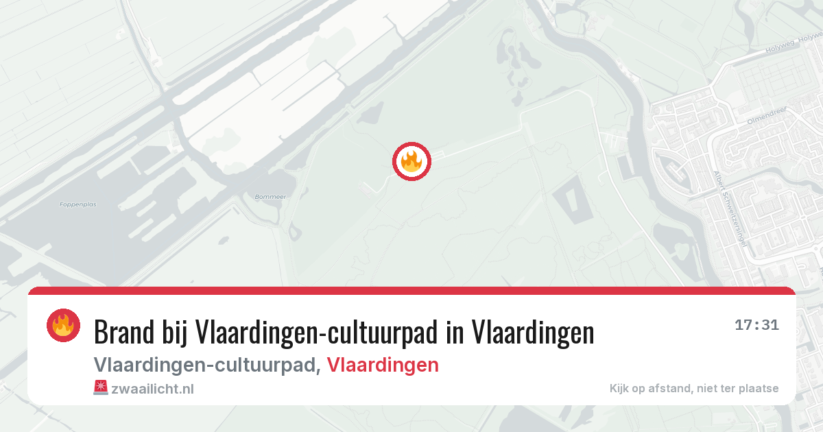 Brand bij Vlaardingen-cultuurpad in Vlaardingen — 3 aug 2026