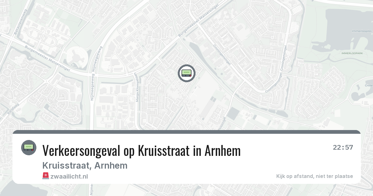 Verkeersongeval op Kruisstraat in Arnhem — 22 feb 2026