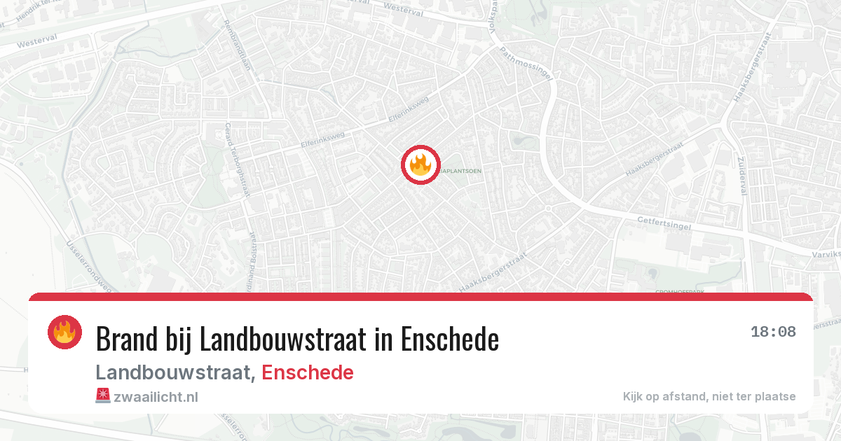 Brand bij Landbouwstraat in Enschede — 12 aug 2026