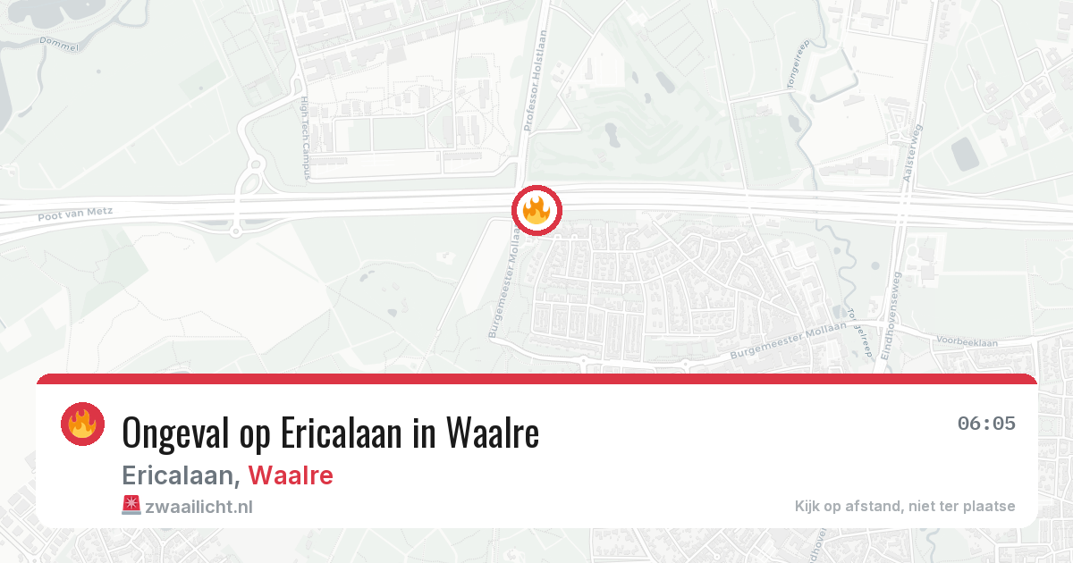 Ongeval op Ericalaan in Waalre — 6 jul 2026