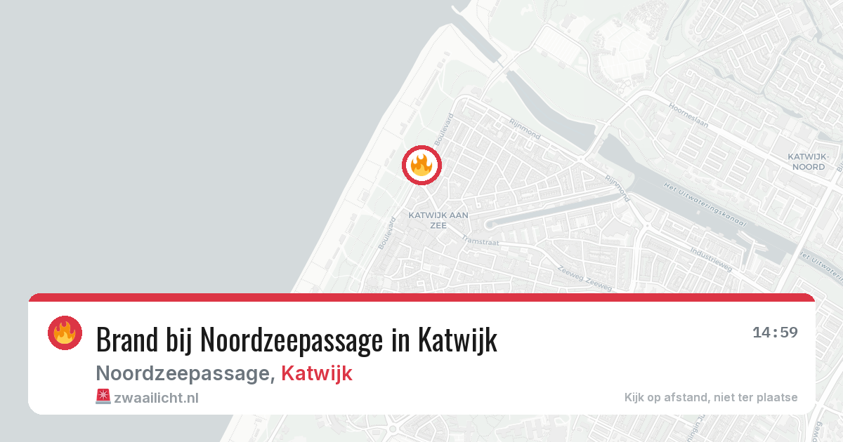 Brand bij Noordzeepassage in Katwijk — 29 mei 2026