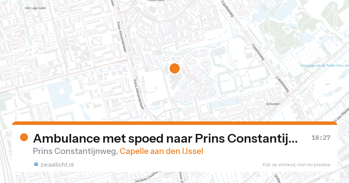 Ambulance met spoed naar Prins Constantijnweg in Capelle aan den IJssel — 27 aug 2026