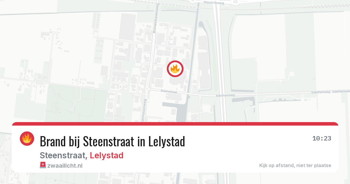 Brand bij Steenstraat in Lelystad — 11 aug 2026