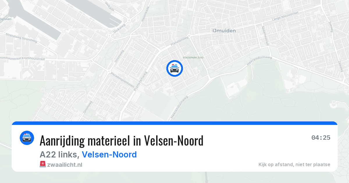 Aanrijding materieel in Velsen-Noord — 22 mrt 2026