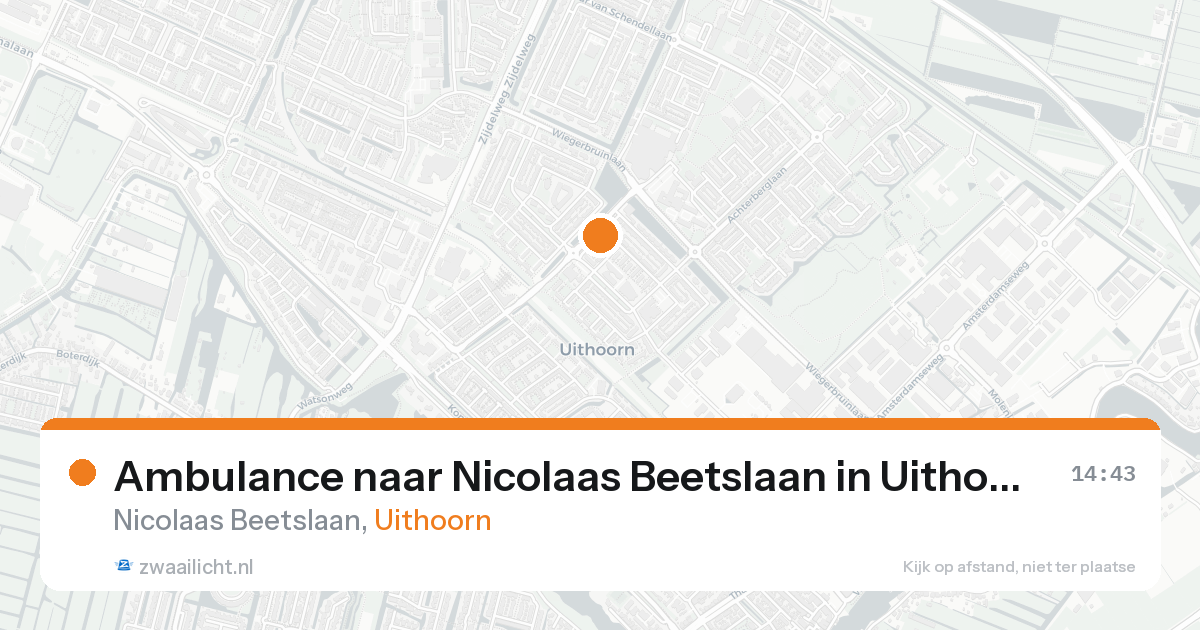 Ambulance naar Nicolaas Beetslaan in Uithoorn — 25 aug 2026