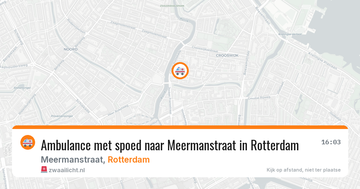 Ambulance met spoed naar Meermanstraat in Rotterdam — 9 mei 2026