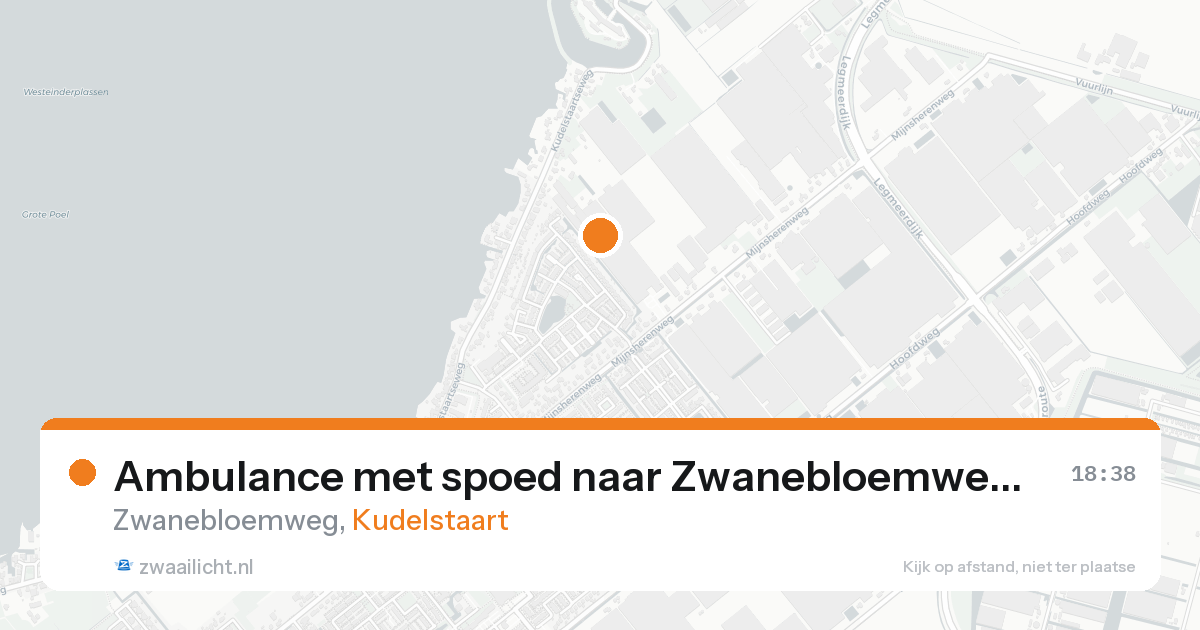 Ambulance met spoed naar Zwanebloemweg in Kudelstaart — 20 aug 2026