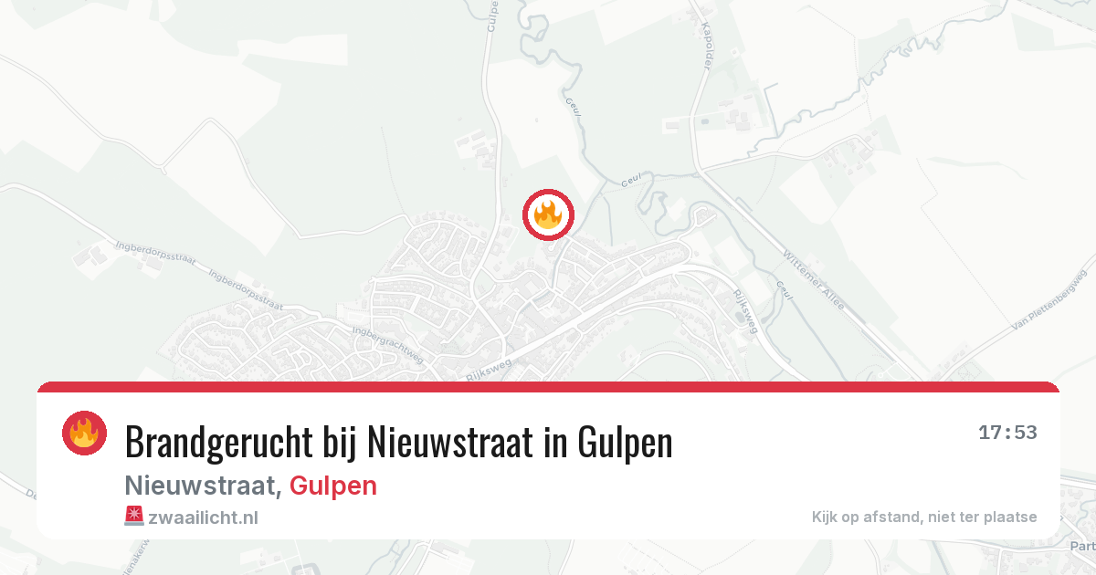 Brandgerucht bij Nieuwstraat in Gulpen — 24 jul 2026