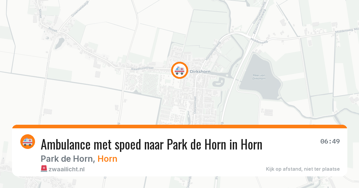 Ambulance met spoed naar Park de Horn in Horn — 18 jul 2026