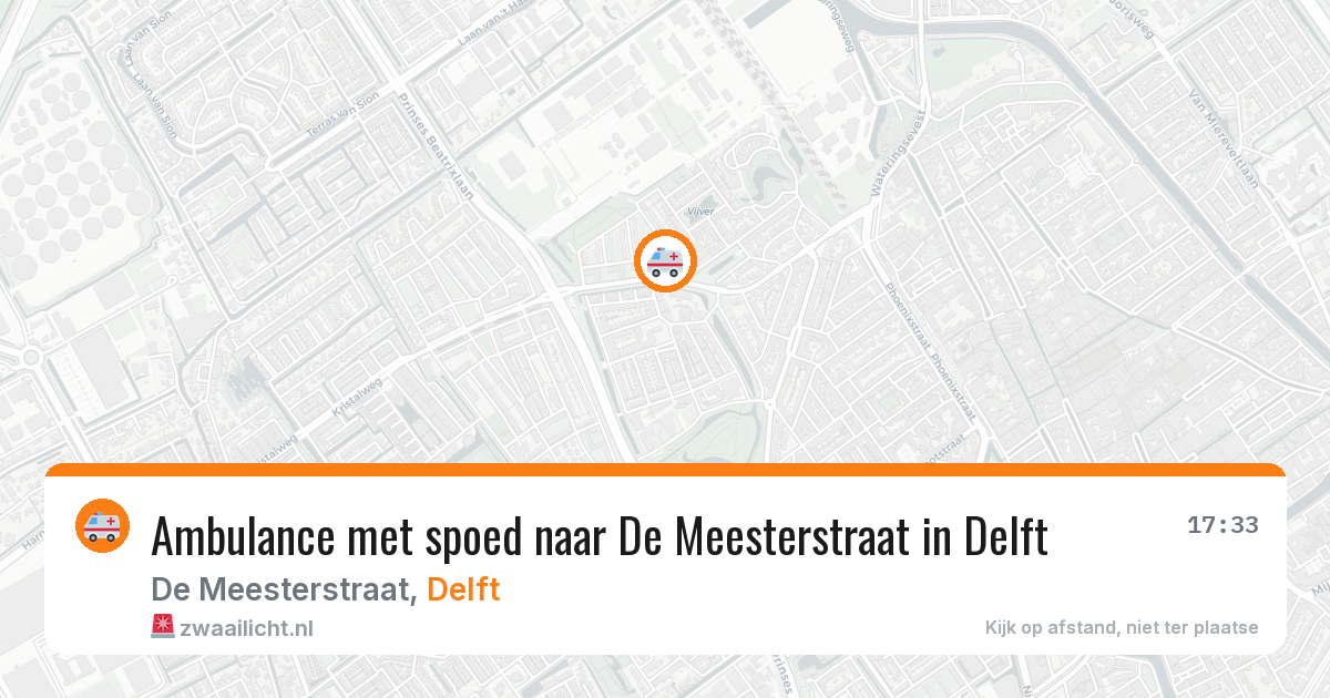 Ambulance met spoed naar De Meesterstraat in Delft — 15 apr 2026