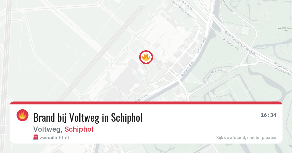 Brand bij Voltweg in Schiphol — 20 jun 2026
