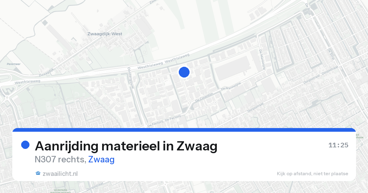 Aanrijding materieel in Zwaag — 21 aug 2026