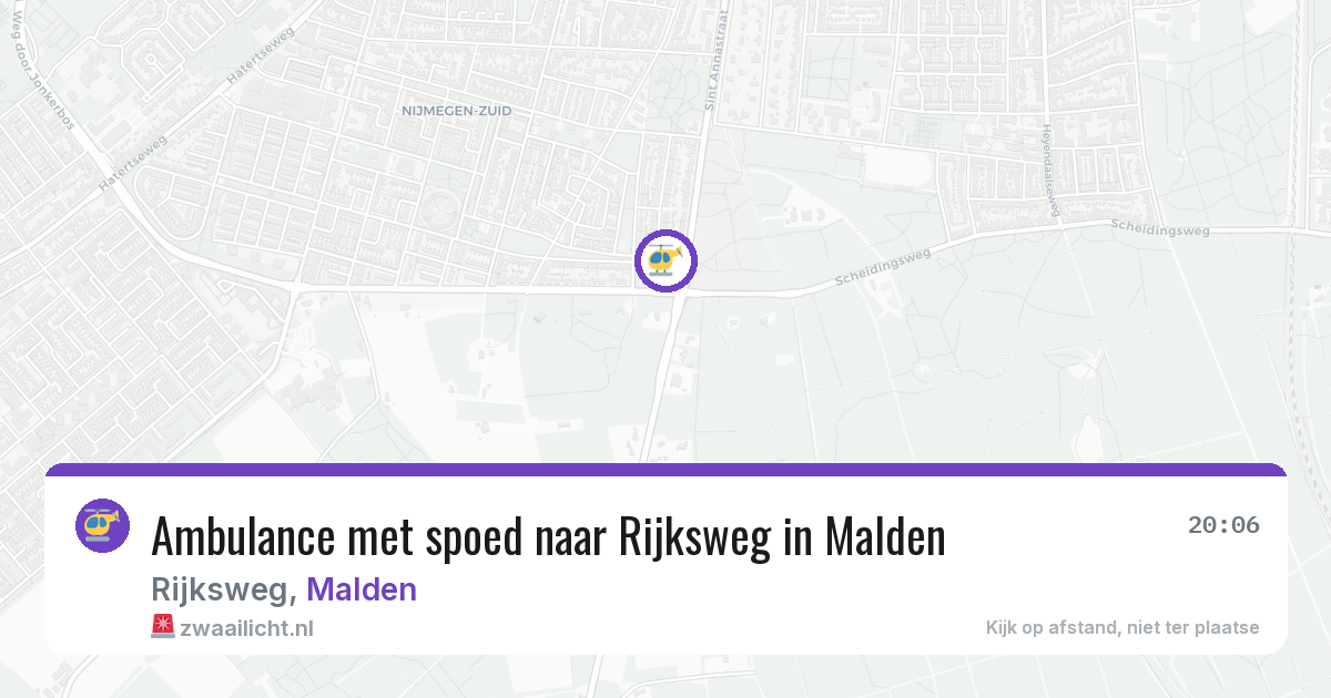 Ambulance met spoed naar Rijksweg in Malden — 16 jun 2026