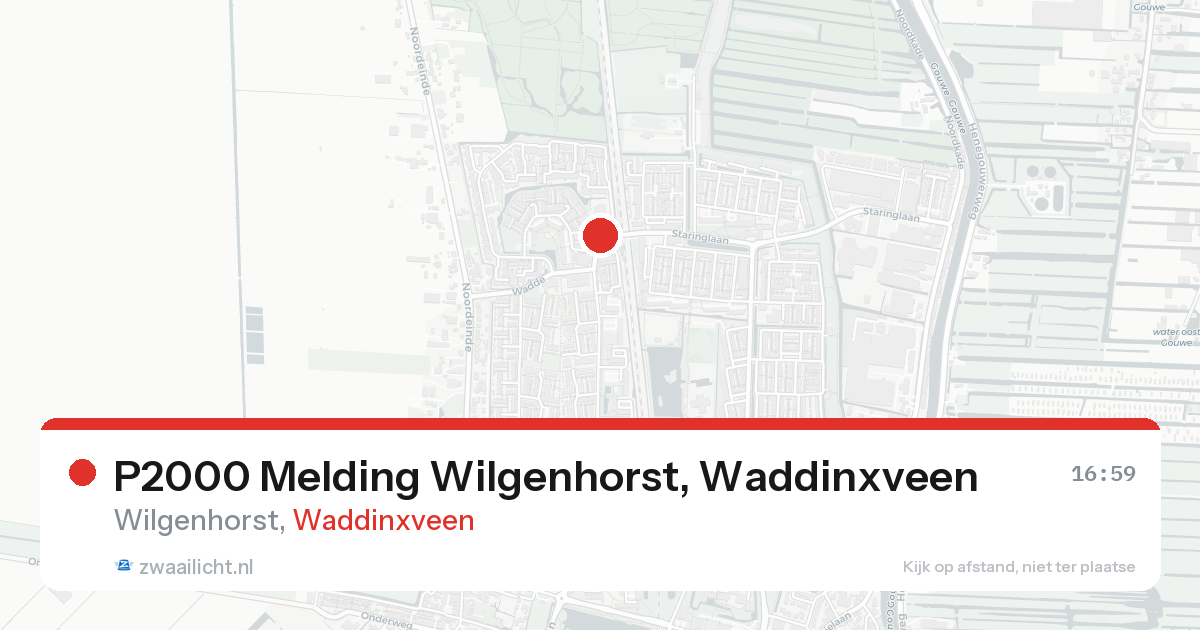 P2000 Melding Wilgenhorst, Waddinxveen — 30 jan 2026