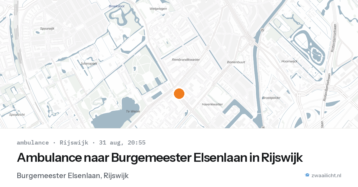 Ambulance naar Burgemeester Elsenlaan in Rijswijk — 31 aug 2026