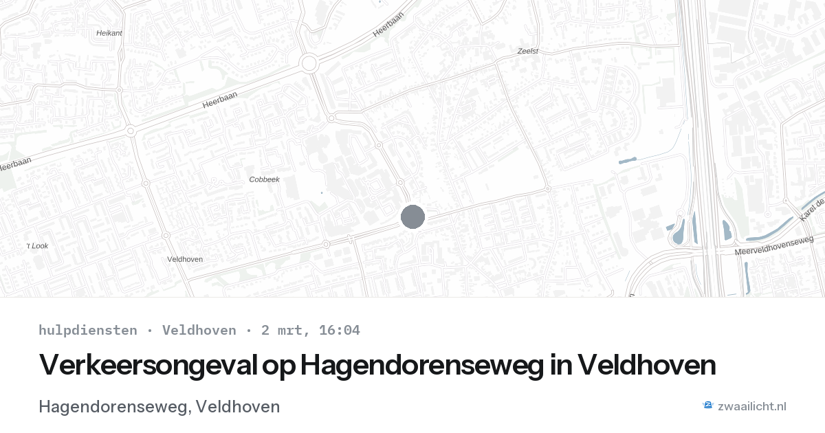 Verkeersongeval op Hagendorenseweg in Veldhoven — 2 mrt 2026