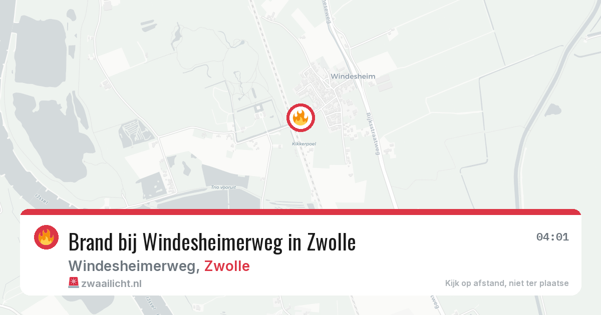 Brand bij Windesheimerweg in Zwolle — 17 jul 2026