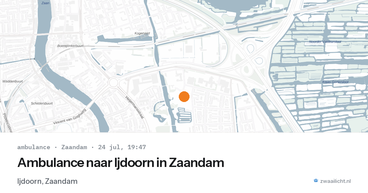 Ambulance naar Ijdoorn in Zaandam — 24 jul 2026