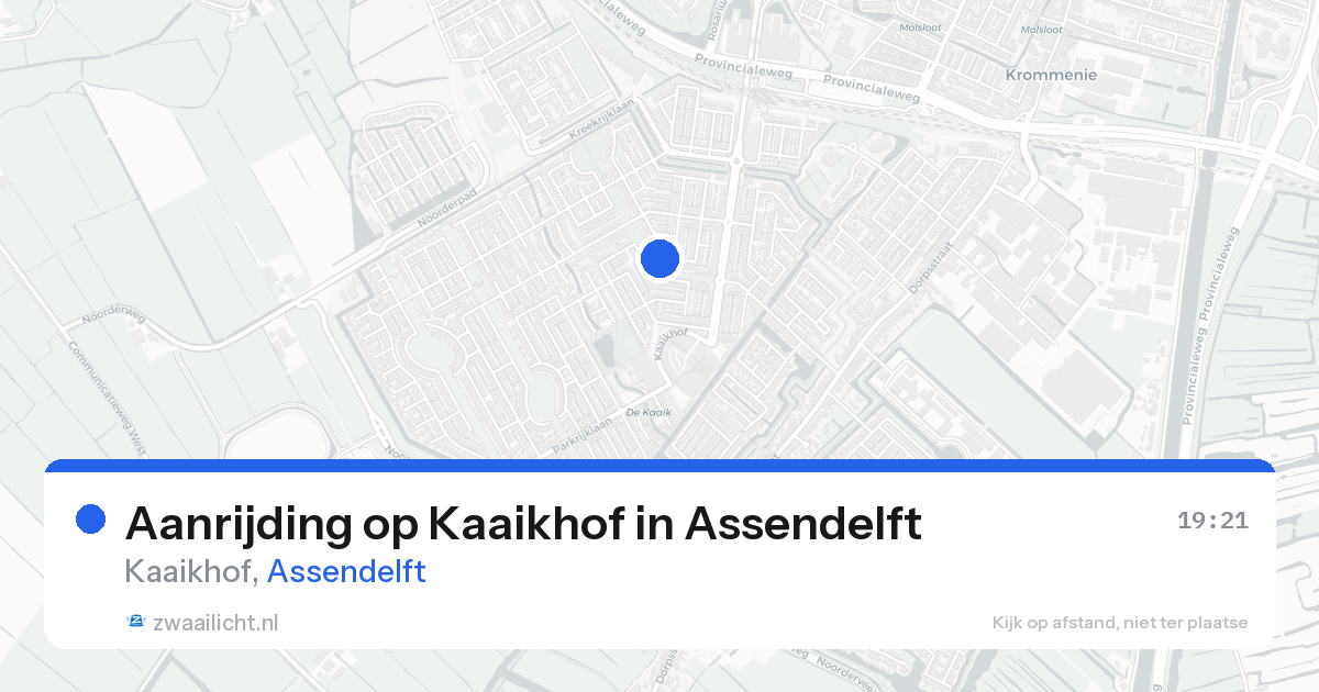 Aanrijding op Kaaikhof in Assendelft — 16 aug 2026