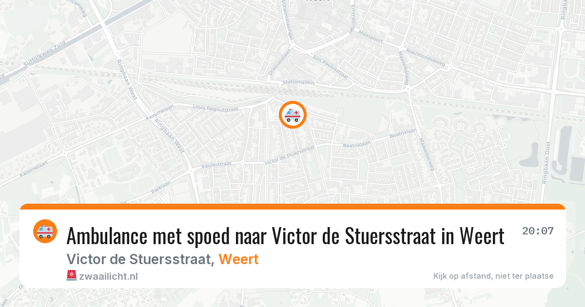 Ambulance met spoed naar Victor de Stuersstraat in Weert — 26 jun 2026