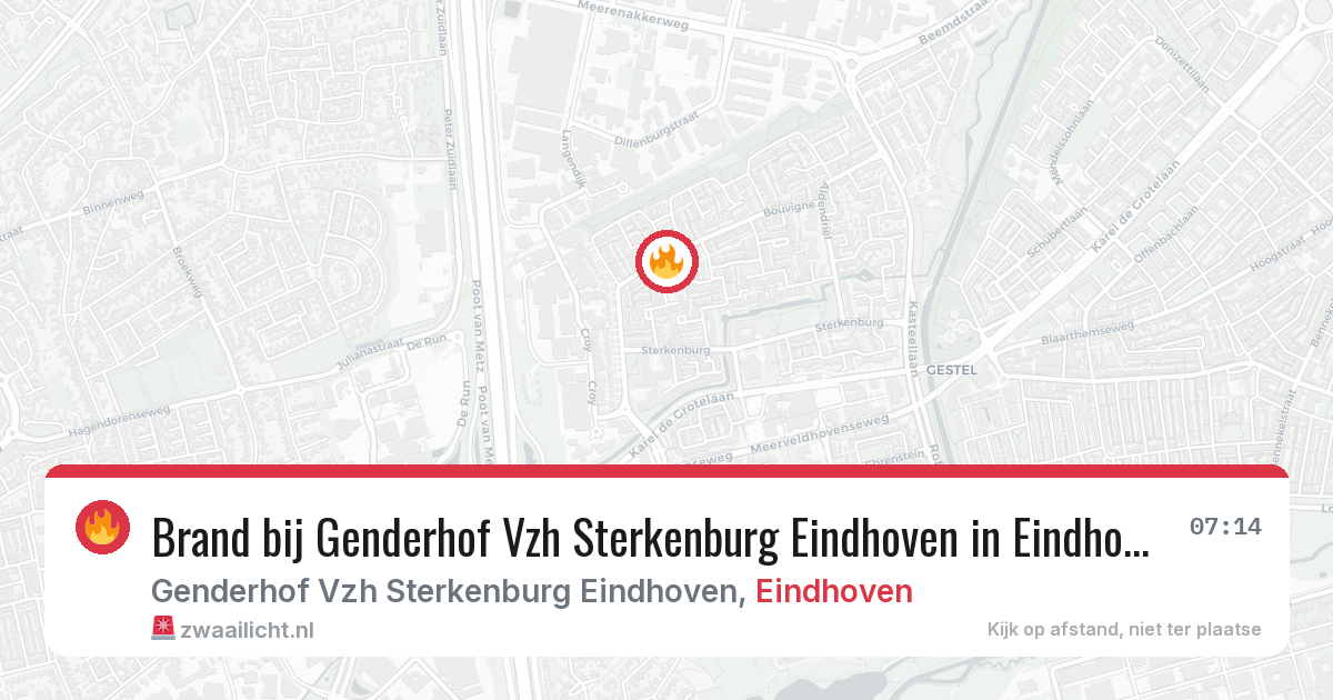 Brand bij Genderhof Vzh Sterkenburg Eindhoven in Eindhoven — 10 jun 2026