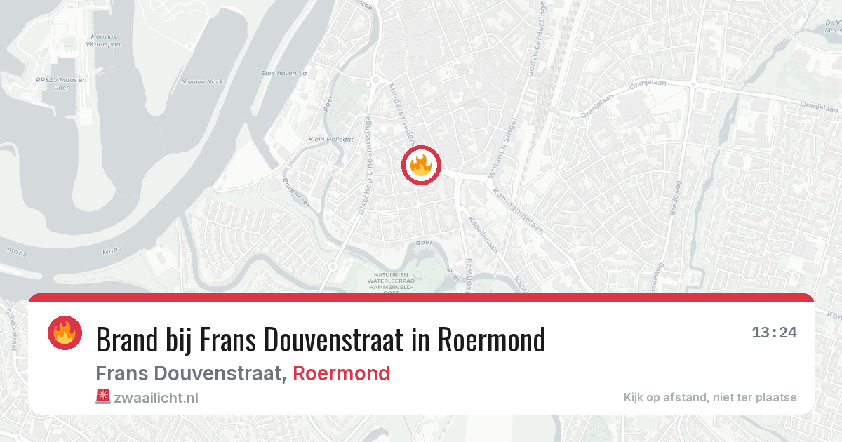 Brand bij Frans Douvenstraat in Roermond — 23 mrt 2026