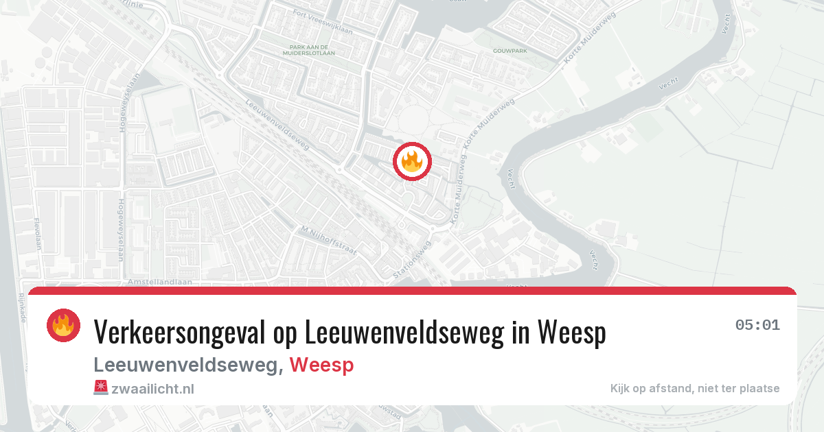 Verkeersongeval op Leeuwenveldseweg in Weesp — 5 mei 2026