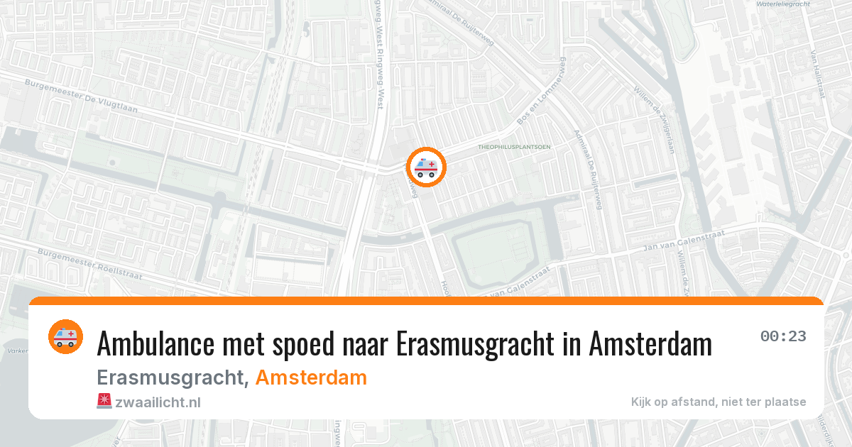 Ambulance met spoed naar Erasmusgracht in Amsterdam — 13 aug 2026