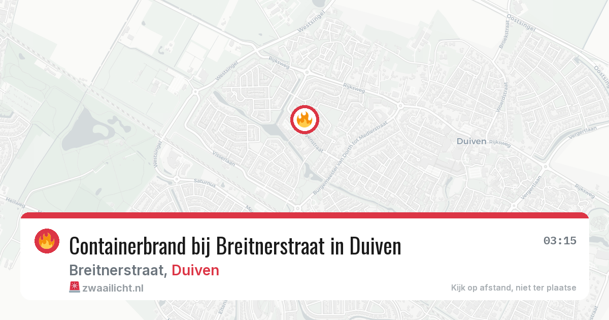 Containerbrand bij Breitnerstraat in Duiven — 29 apr 2026