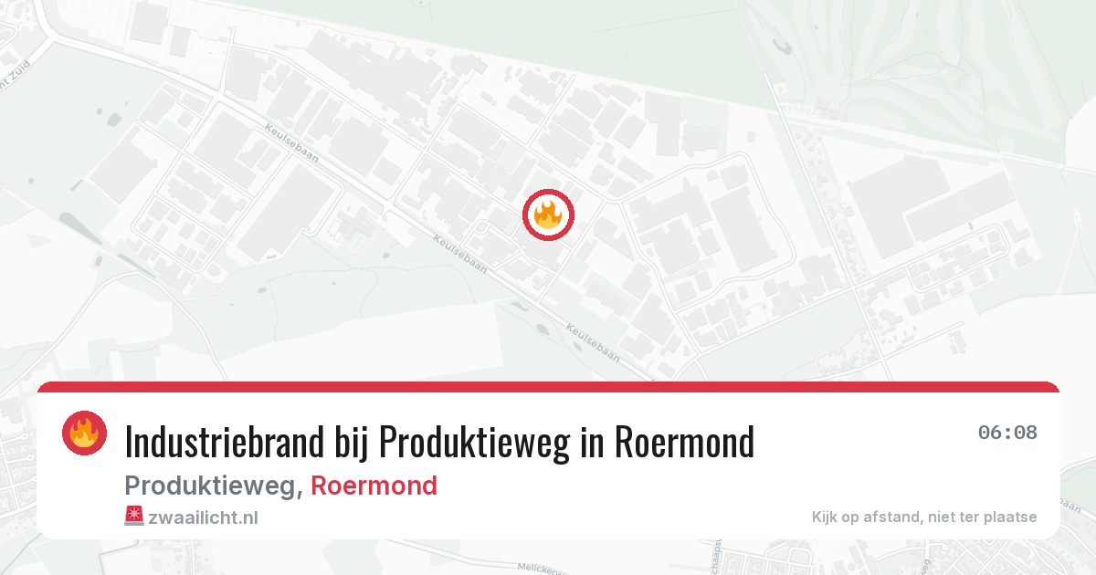 Industriebrand bij Produktieweg in Roermond — 14 jun 2026