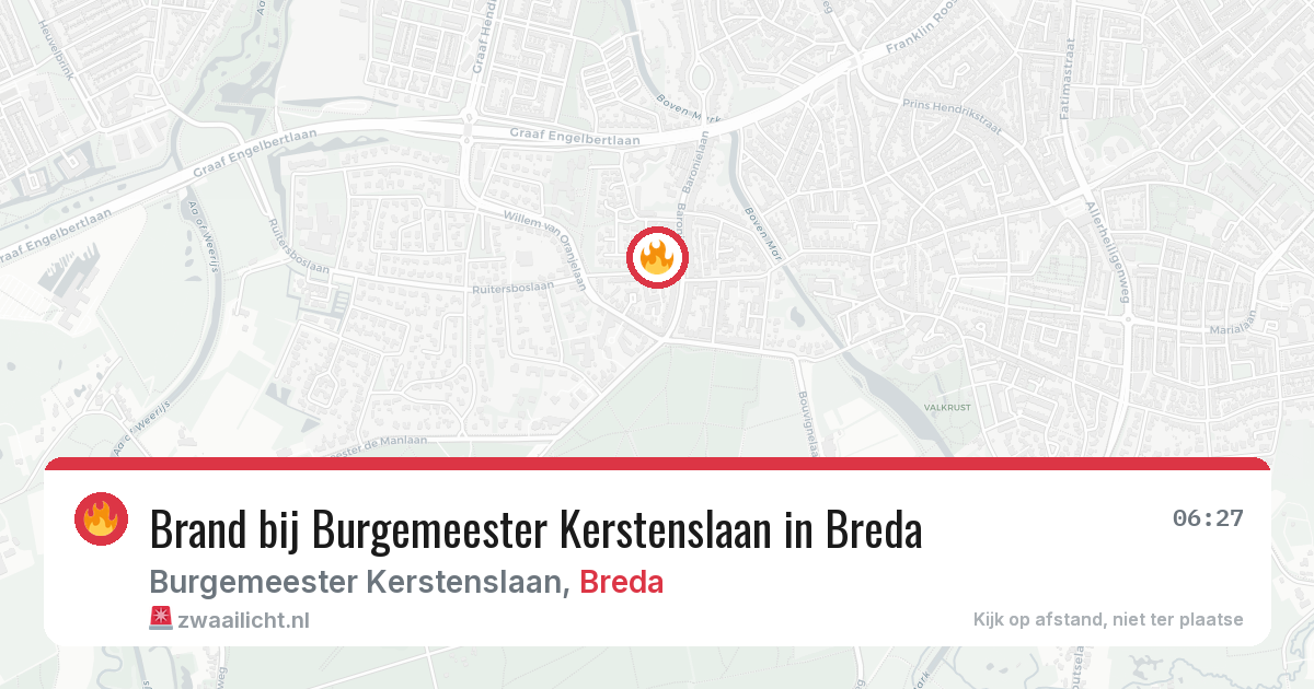 Brand bij Burgemeester Kerstenslaan in Breda — 30 mrt 2026