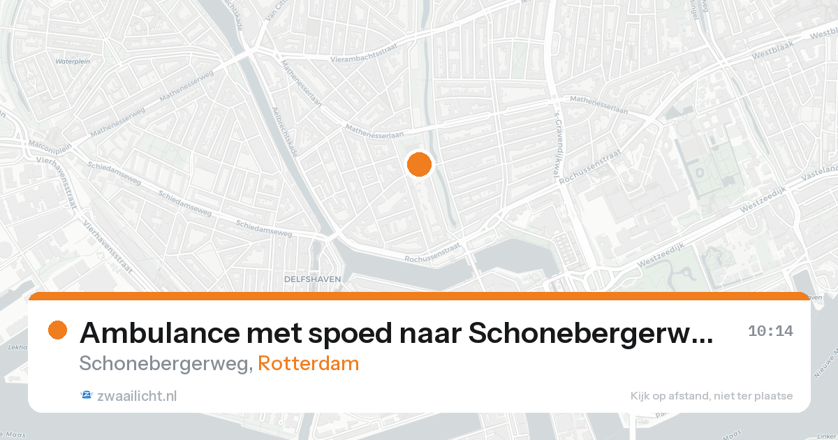 Ambulance met spoed naar Schonebergerweg in Rotterdam — 23 aug 2026