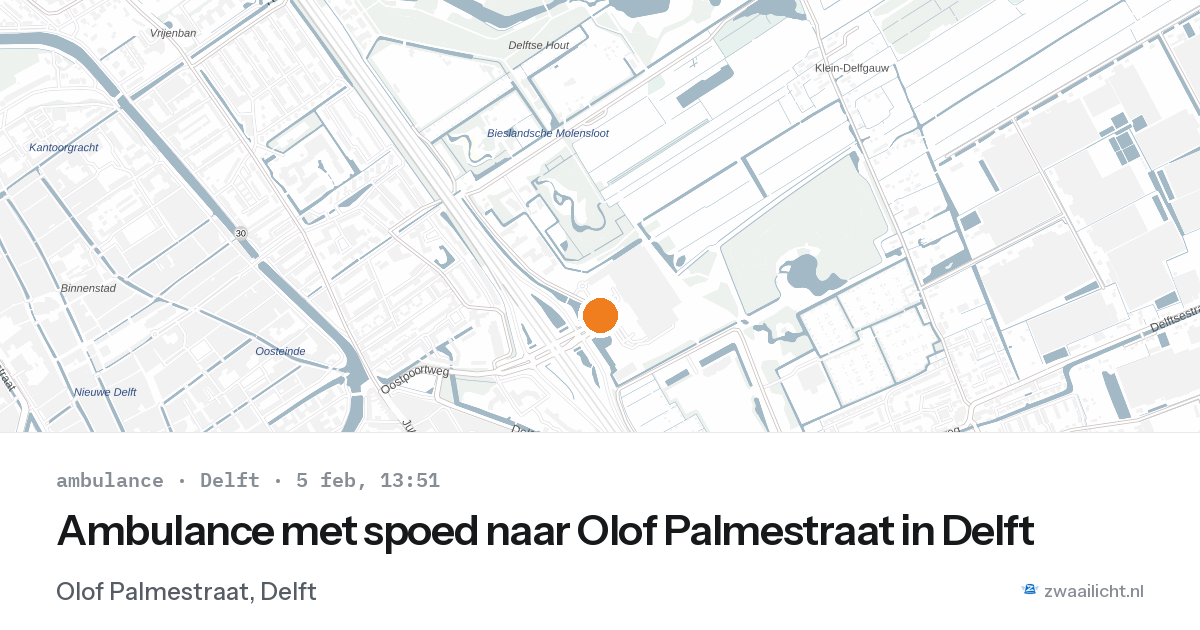 Ambulance met spoed naar Olof Palmestraat in Delft — 5 feb 2026