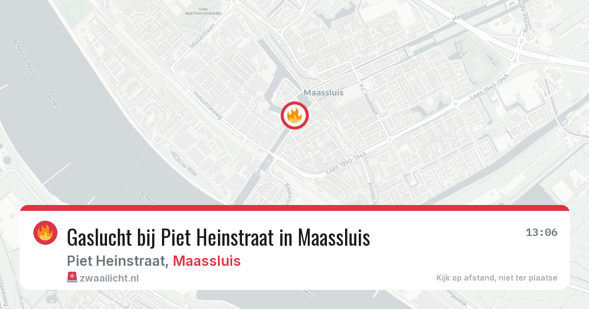 Gaslucht bij Piet Heinstraat in Maassluis — 24 jul 2026