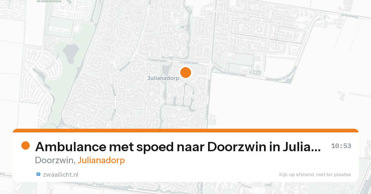 Ambulance met spoed naar Doorzwin in Julianadorp — 20 mei 2026