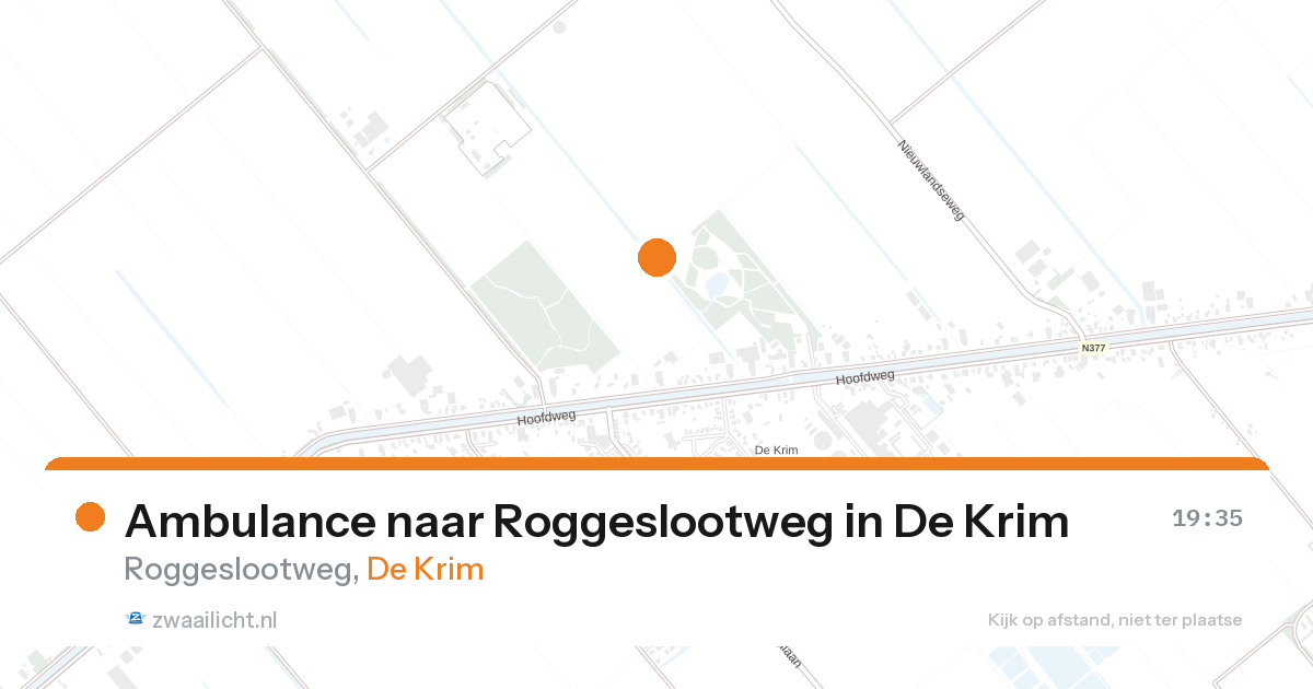 Ambulance naar Roggeslootweg in De Krim — 23 aug 2026