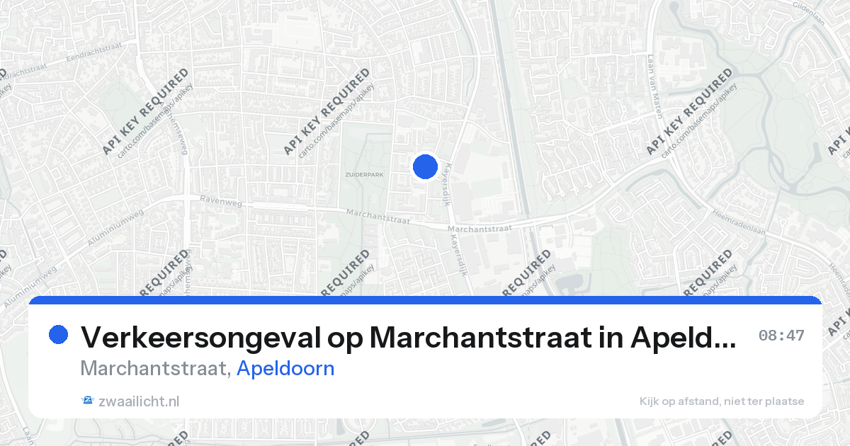 Verkeersongeval op Marchantstraat in Apeldoorn — 24 aug 2026
