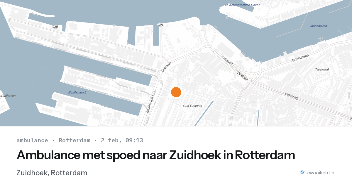 Ambulance met spoed naar Zuidhoek in Rotterdam — 2 feb 2026