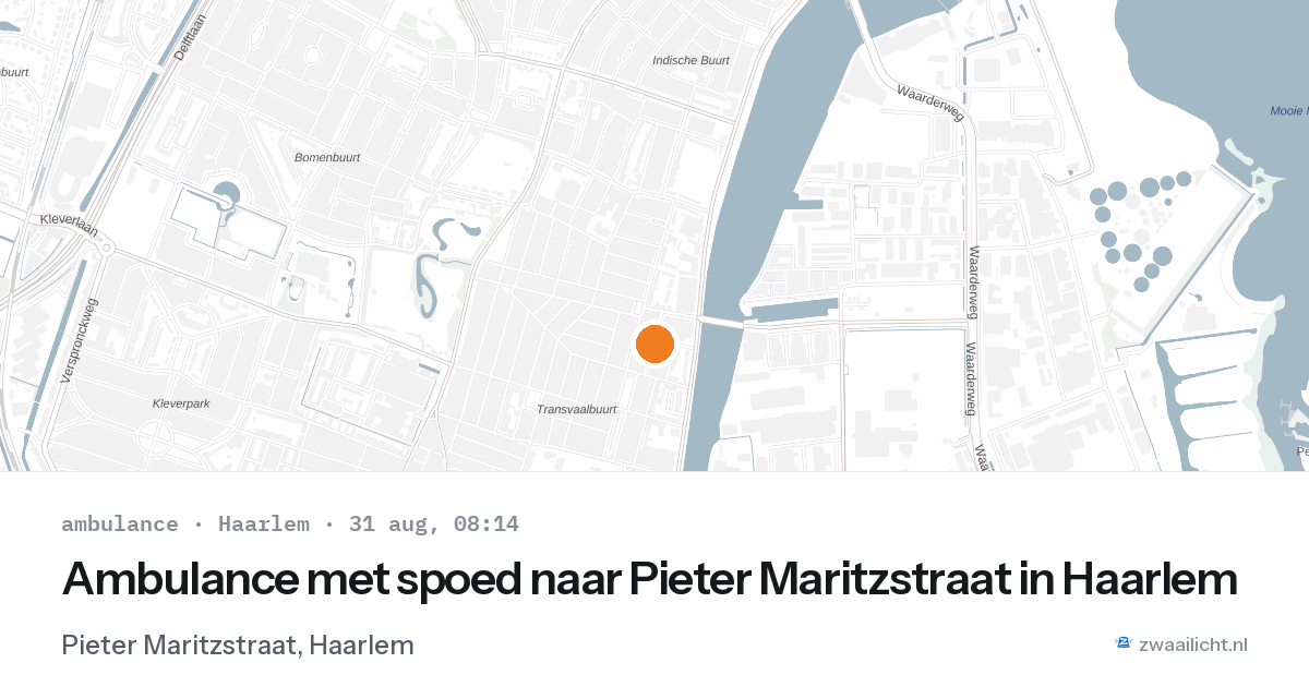 Ambulance met spoed naar Pieter Maritzstraat in Haarlem — 31 aug 2026