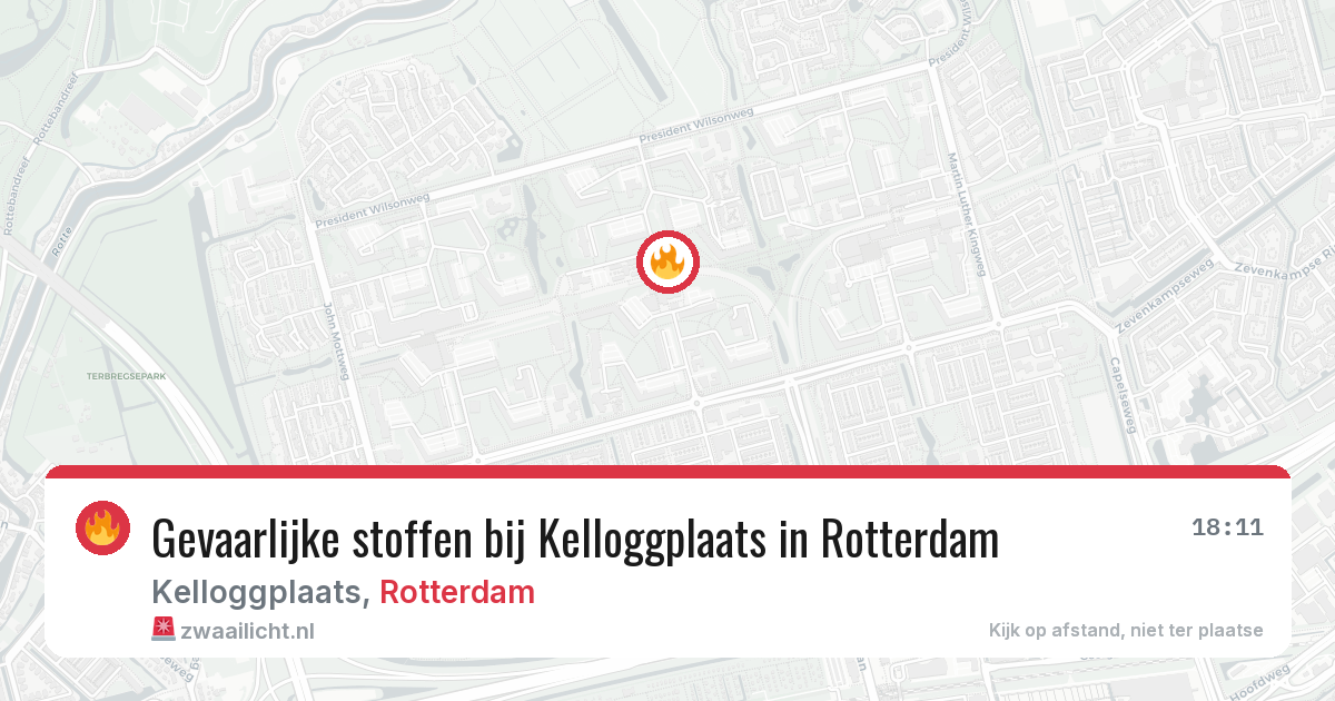 Gevaarlijke stoffen bij Kelloggplaats in Rotterdam — 30 jul 2026