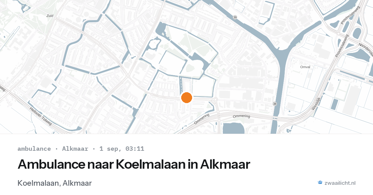 Ambulance naar Koelmalaan in Alkmaar — 1 sep 2026