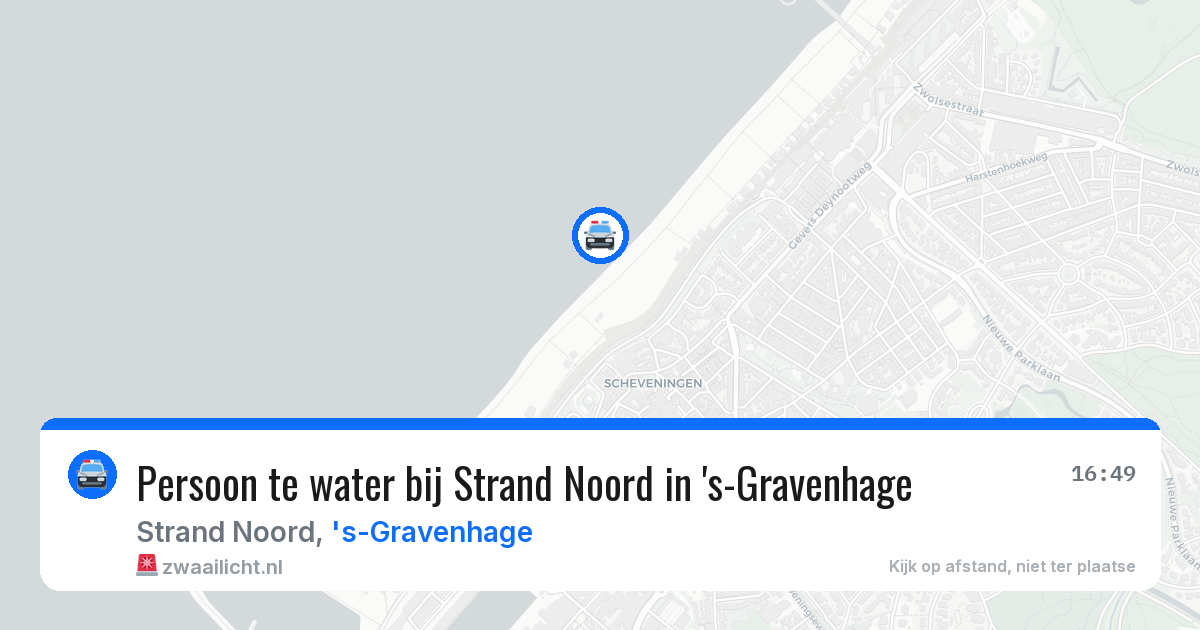 Persoon te water bij Strand Noord in 's-Gravenhage — 23 mrt 2026