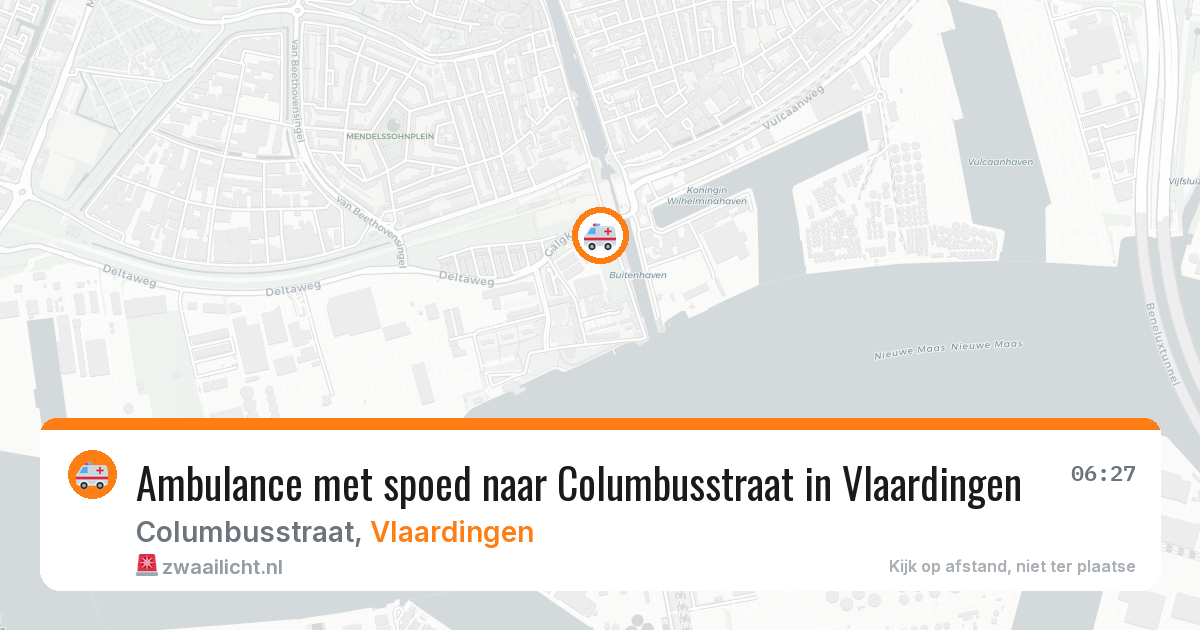 Ambulance met spoed naar Columbusstraat in Vlaardingen — 22 mei 2026
